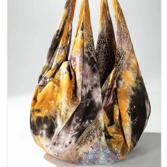 New Boho Tie Dye Handblock Print Bohemian Sling Shoulder Bag - Picture 2 of 7
